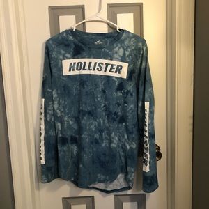 Blue and White long sleeve Hollister Tee Shirt